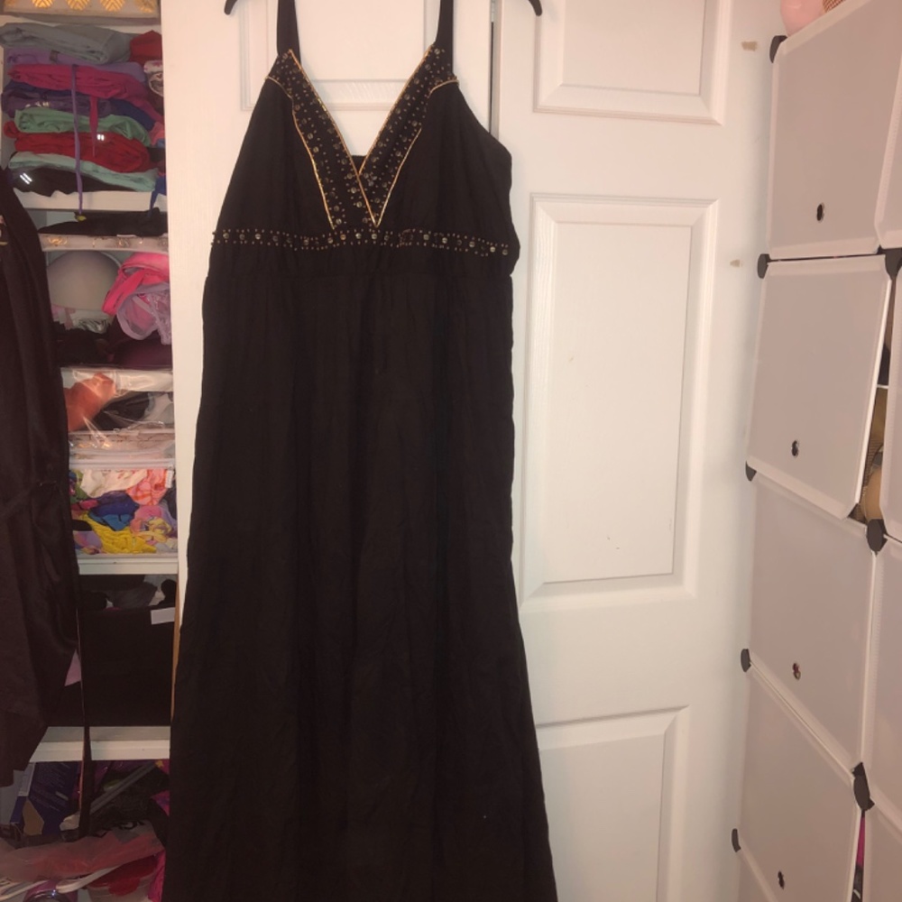 Beaded Top linen Dress - Picture 6 of 6